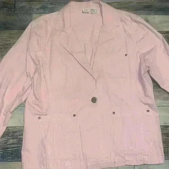 Susquehanna Trail Outfitters Cotton Pink Jacket Blazer size Large - Picture 2 of 7